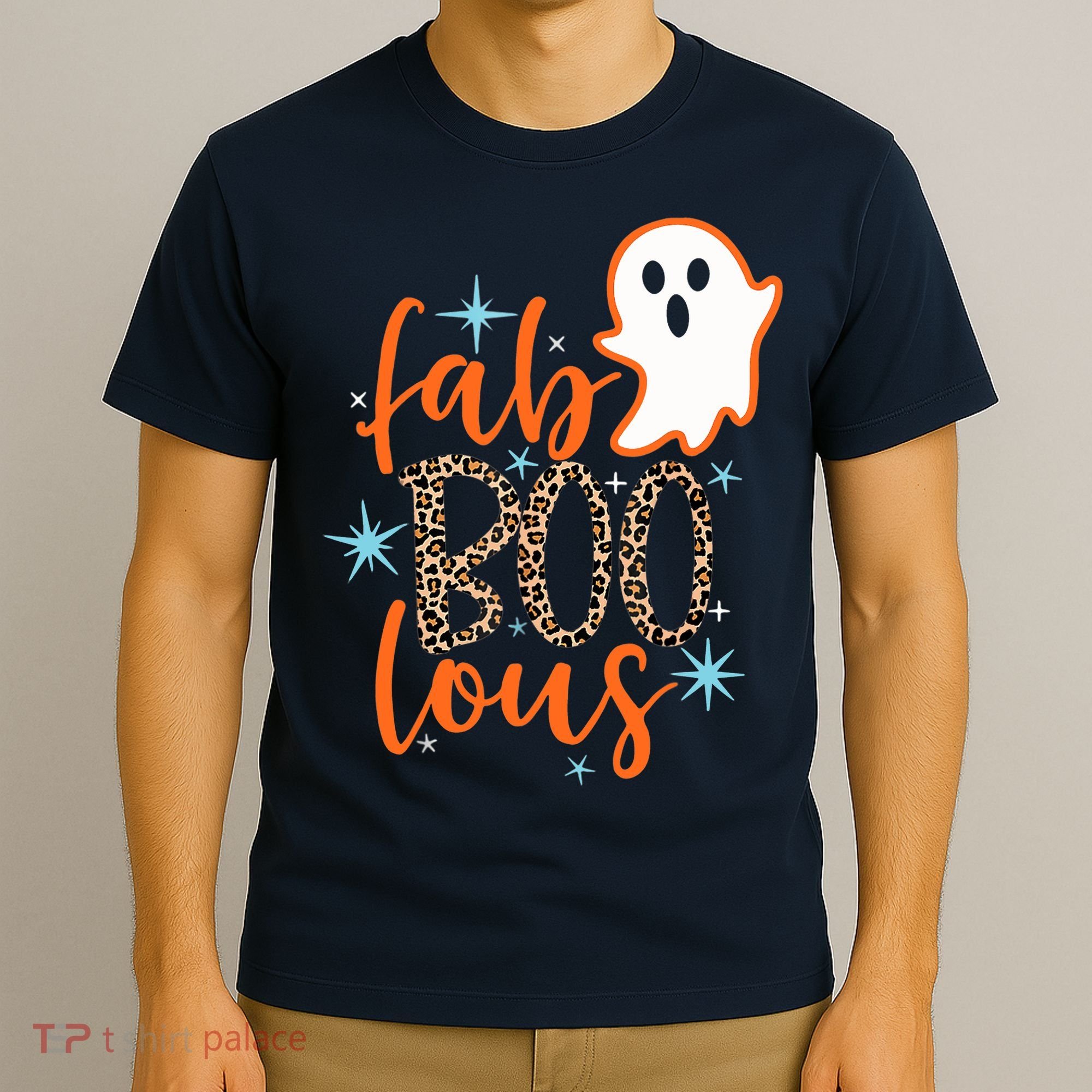 Funny Cute Boo Ghost Halloween Fab-Boo Lous Leopard T-Shirt