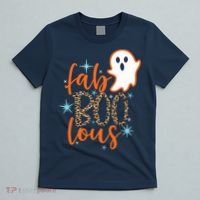 Funny Cute Boo Ghost Halloween Fab-Boo Lous Leopard T-Shirt thumb 5