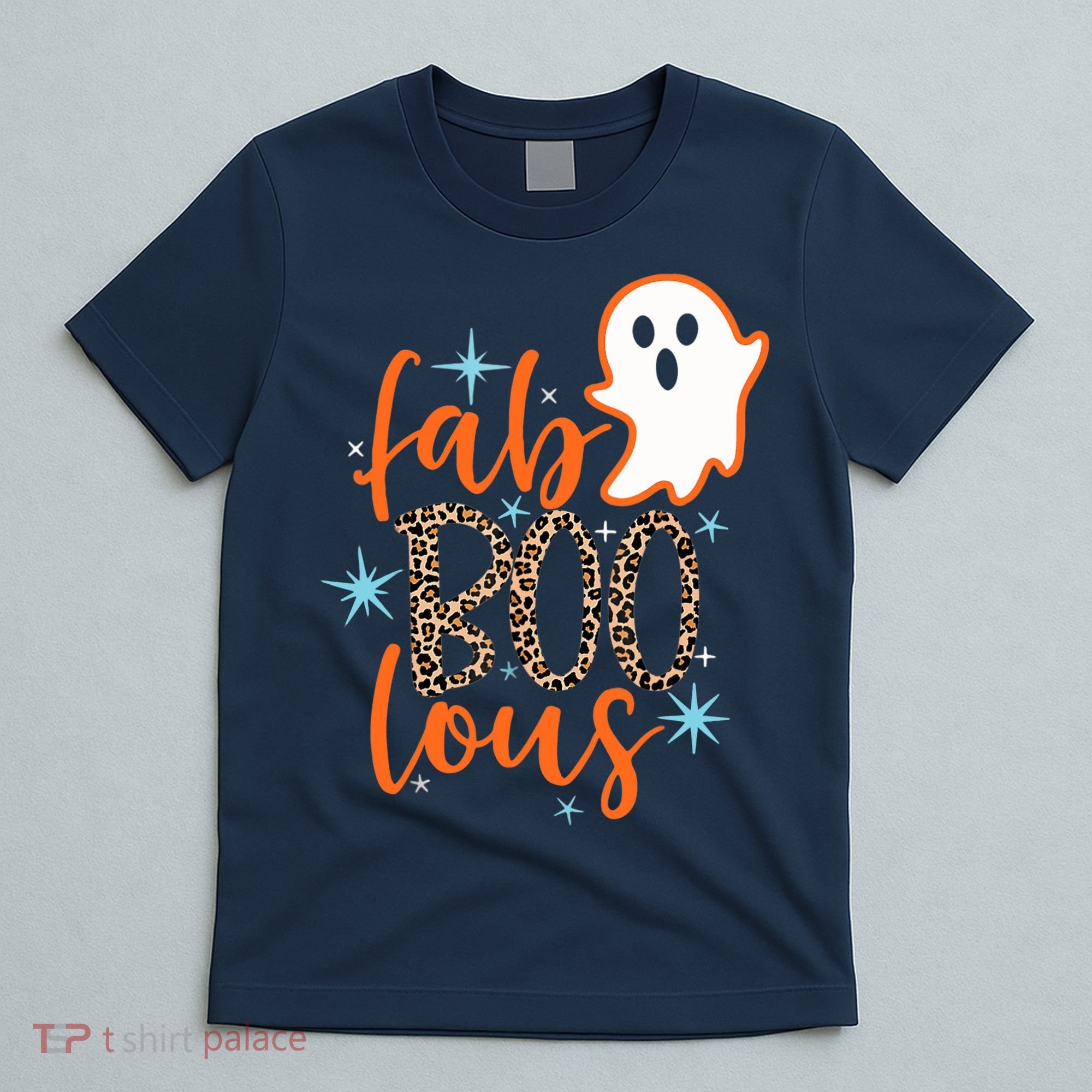 Funny Cute Boo Ghost Halloween Fab-Boo Lous Leopard T-Shirt