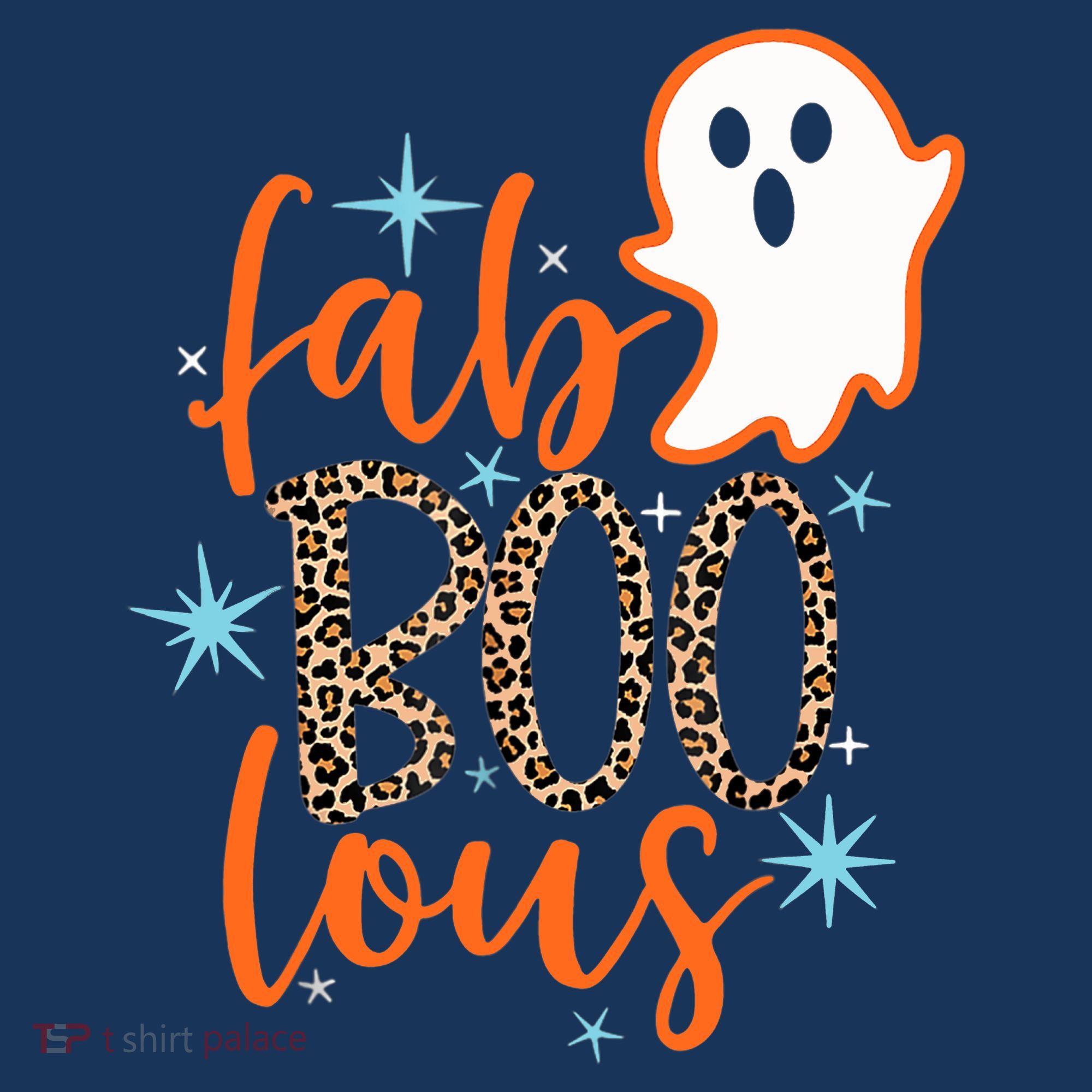 Funny Cute Boo Ghost Halloween Fab-Boo Lous Leopard T-Shirt