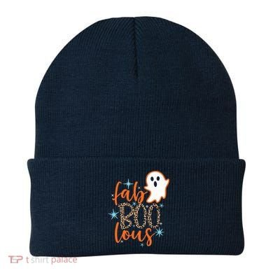 Funny Cute Boo Ghost Halloween Fab-Boo Lous Leopard Beanie