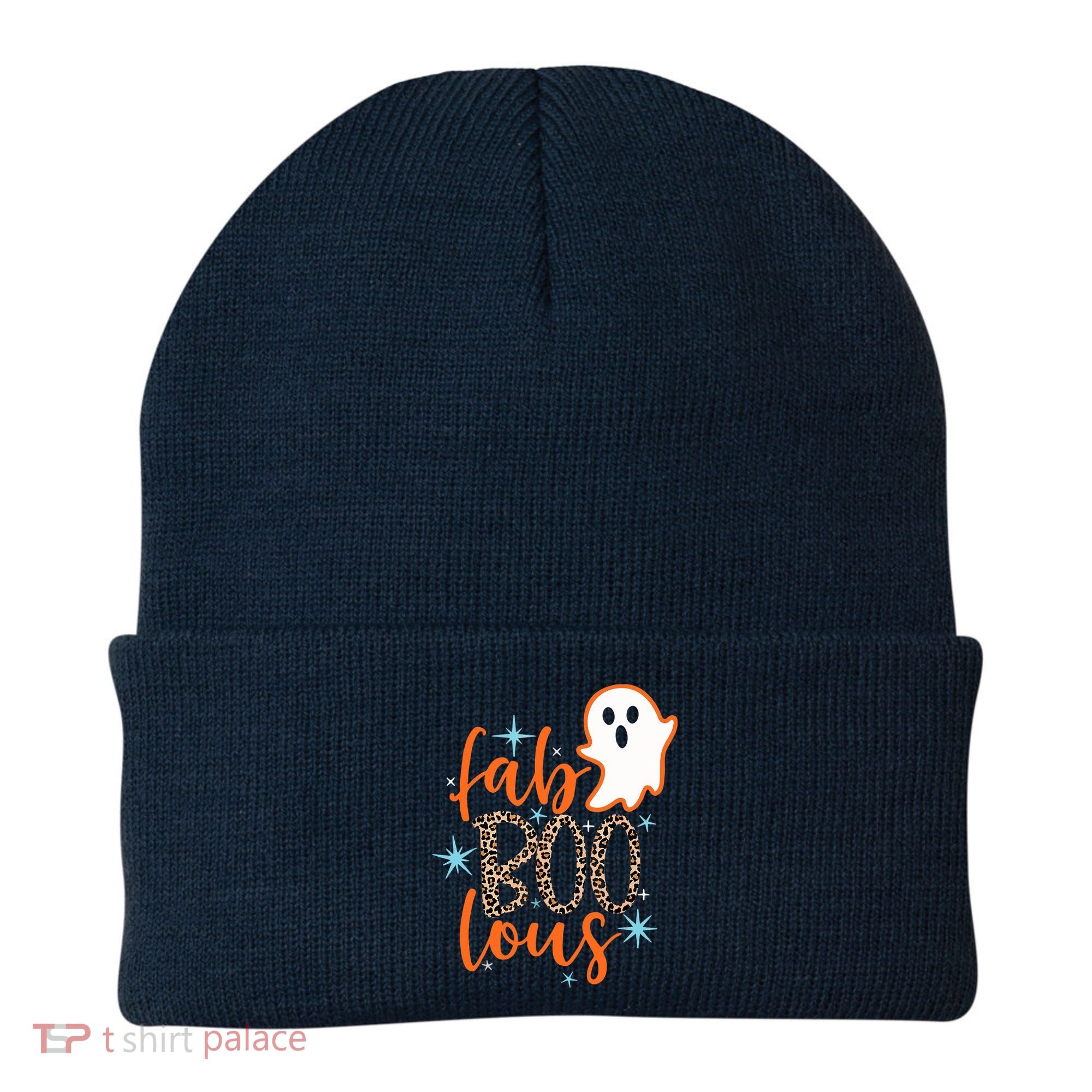 Funny Cute Boo Ghost Halloween Fab-Boo Lous Leopard Beanie