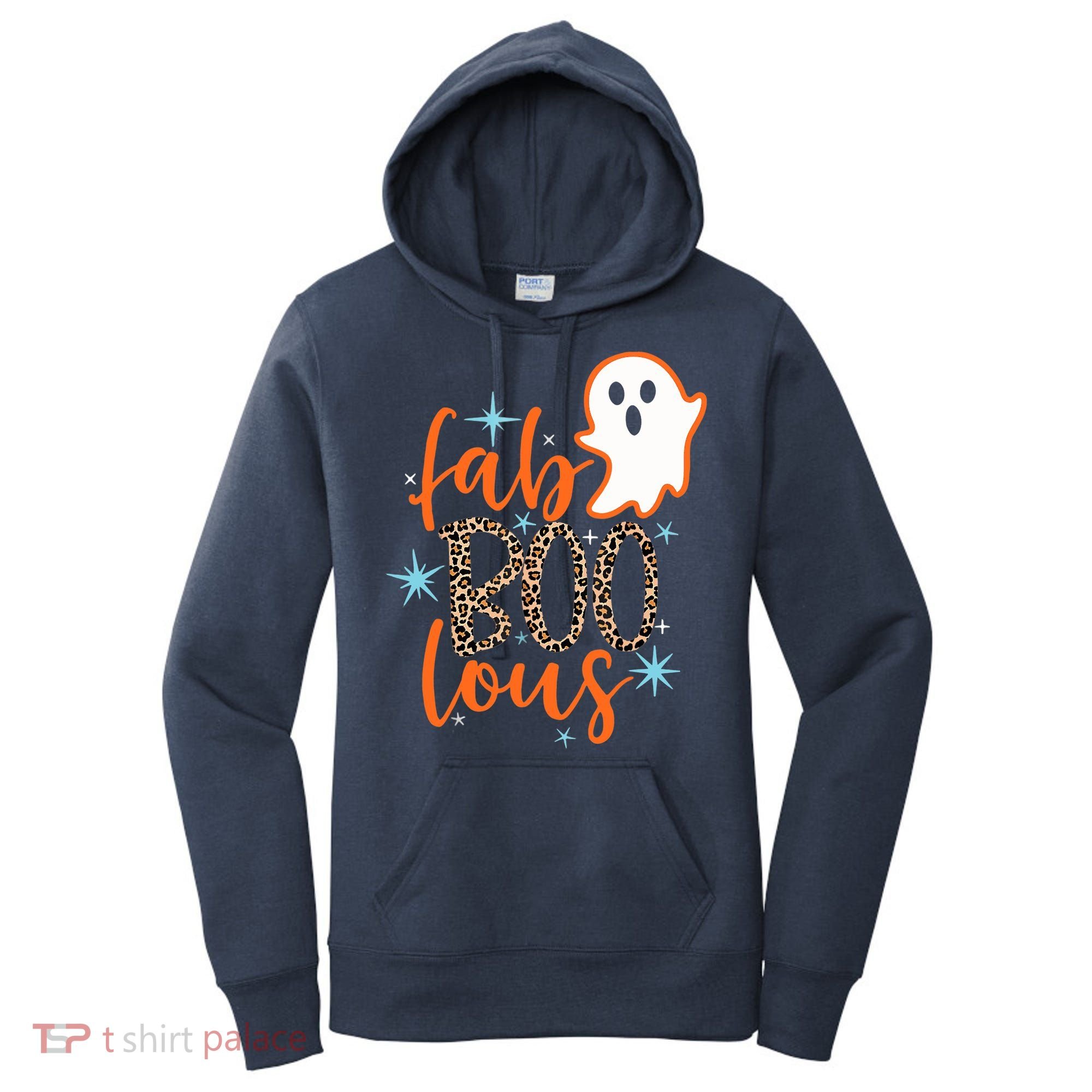 Funny Cute Boo Ghost Halloween Fab-Boo Lous Leopard Women's Hoodie