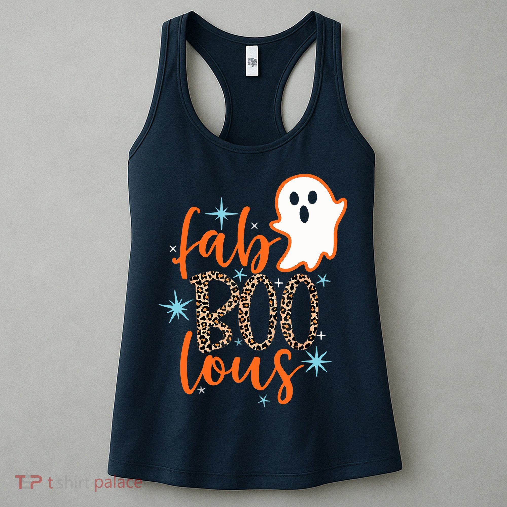 Funny Cute Boo Ghost Halloween Fab-Boo Lous Leopard Women's Tank Top
