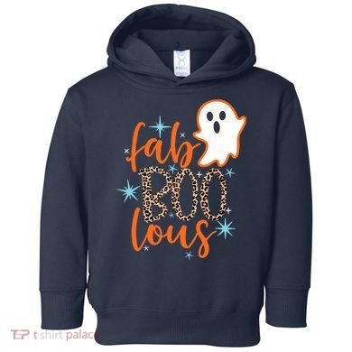Funny Cute Boo Ghost Halloween Fab-Boo Lous Leopard Toddler Hoodie
