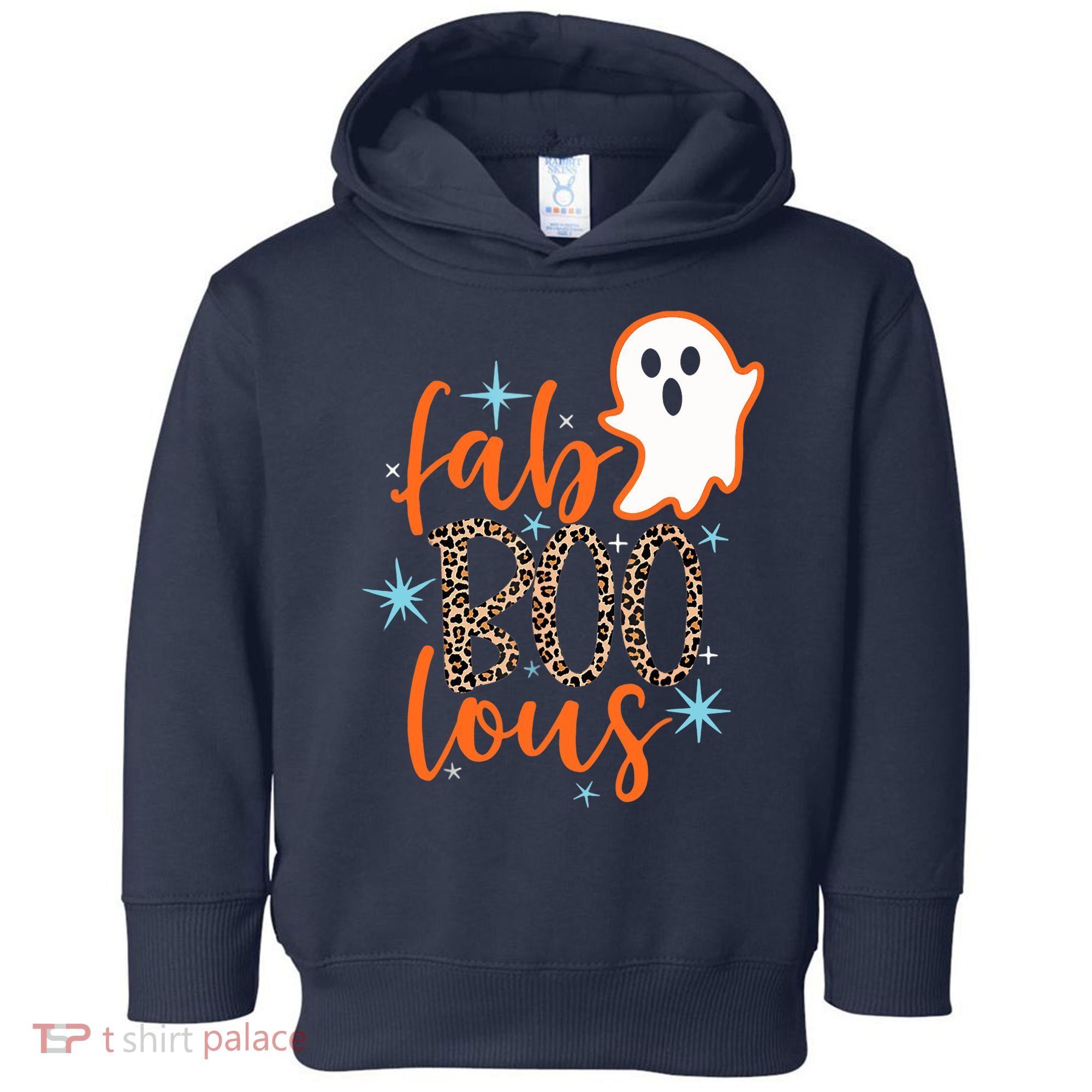 Funny Cute Boo Ghost Halloween Fab-Boo Lous Leopard Toddler Hoodie