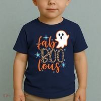 Funny Cute Boo Ghost Halloween Fab-Boo Lous Leopard Toddler T-Shirt thumb 2