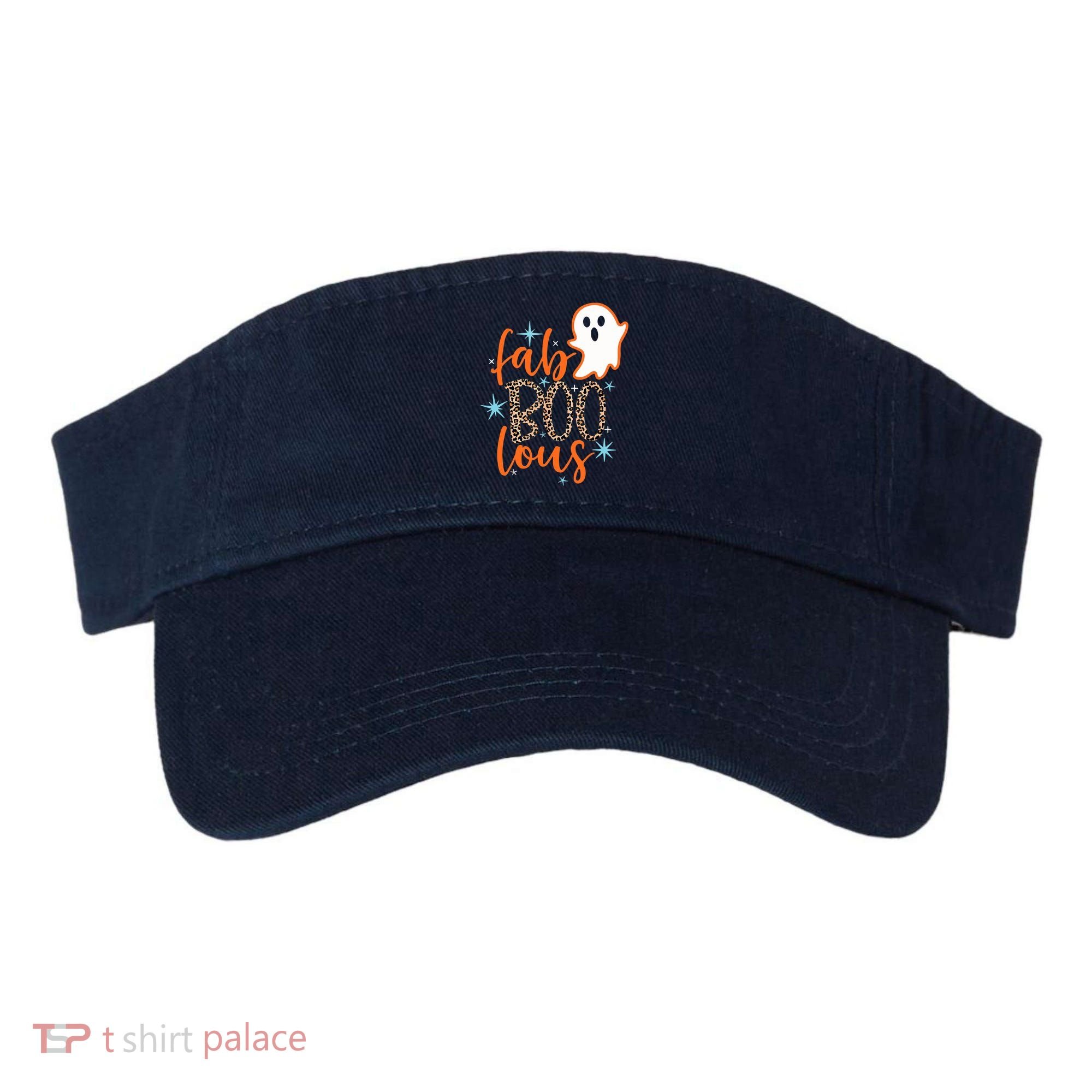 Funny Cute Boo Ghost Halloween Fab-Boo Lous Leopard Visor