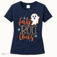 Funny Cute Boo Ghost Halloween Fab-Boo Lous Leopard Women's T-Shirt thumb 0