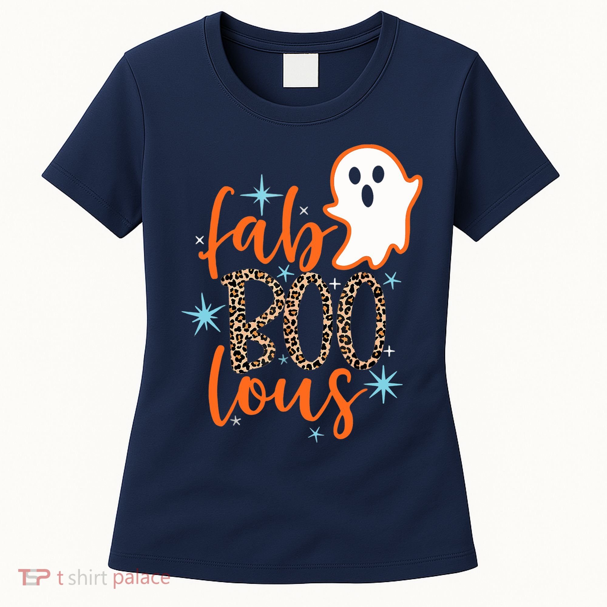 Funny Cute Boo Ghost Halloween Fab-Boo Lous Leopard Women's T-Shirt