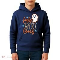 Funny Cute Boo Ghost Halloween Fab-Boo Lous Leopard Kids Hoodie thumb 4