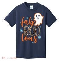 Funny Cute Boo Ghost Halloween Fab-Boo Lous Leopard Kids T-Shirt thumb 0