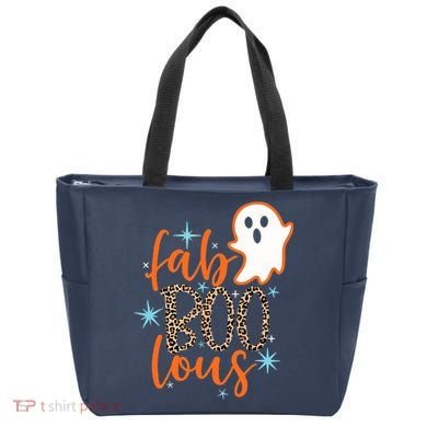 Funny Cute Boo Ghost Halloween Fab-Boo Lous Leopard Tote Bag