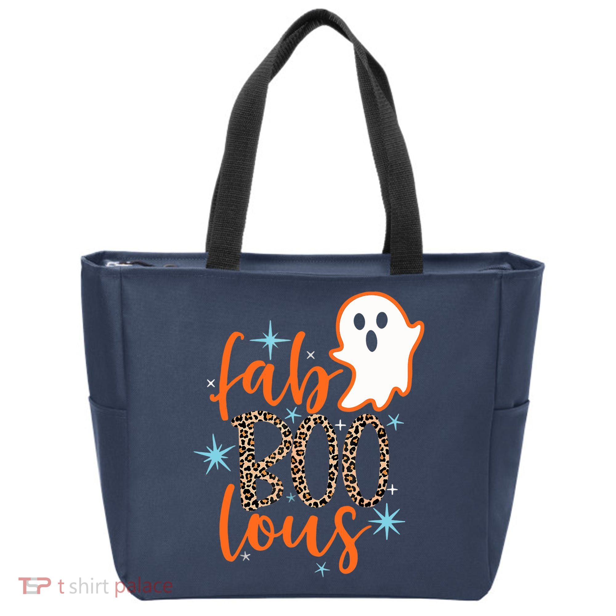 Funny Cute Boo Ghost Halloween Fab-Boo Lous Leopard Tote Bag