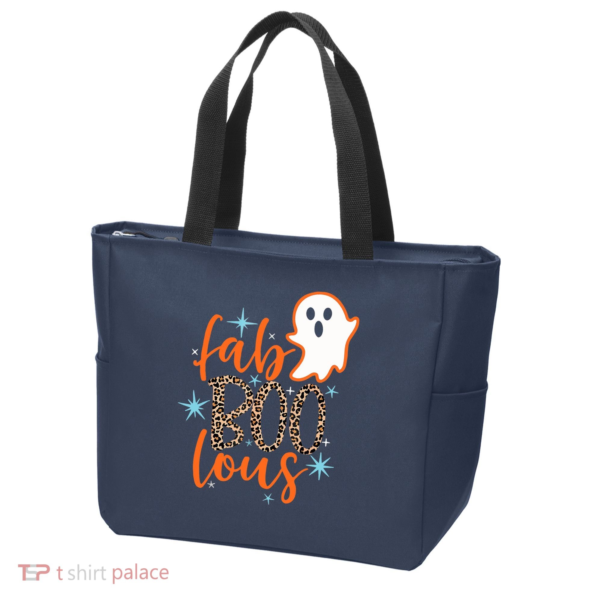 Funny Cute Boo Ghost Halloween Fab-Boo Lous Leopard Tote Bag
