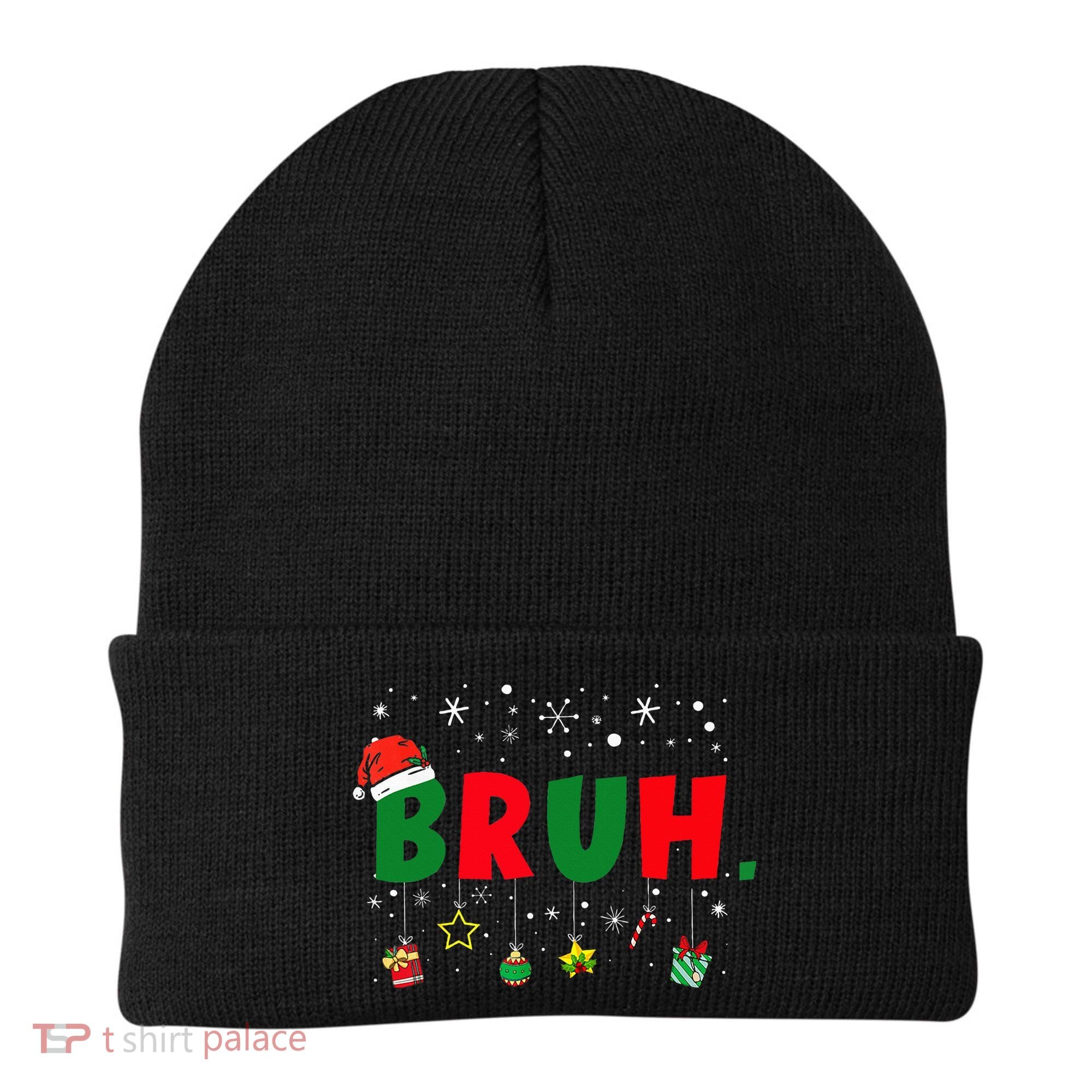 Funny Christmas Bruh Xmas Bruh Matching  Beanie