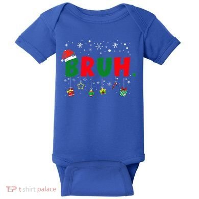 Funny Christmas Bruh Xmas Bruh Matching  Baby Bodysuit