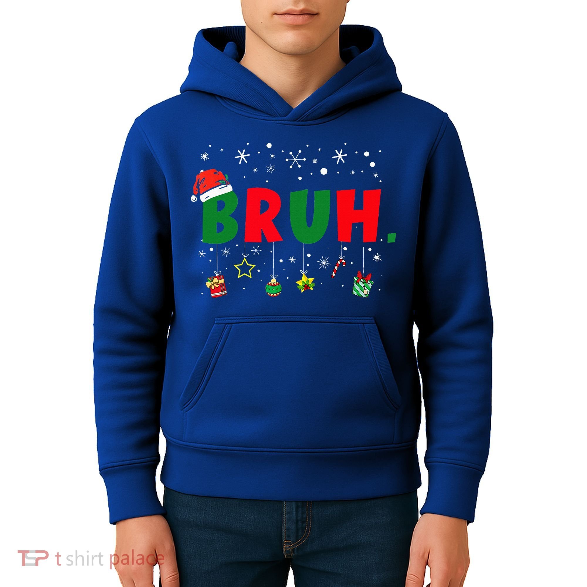 Funny Christmas Bruh Xmas Bruh Matching  Kids Hoodie