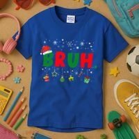 Funny Christmas Bruh Xmas Bruh Matching  Kids T-Shirt thumb 3