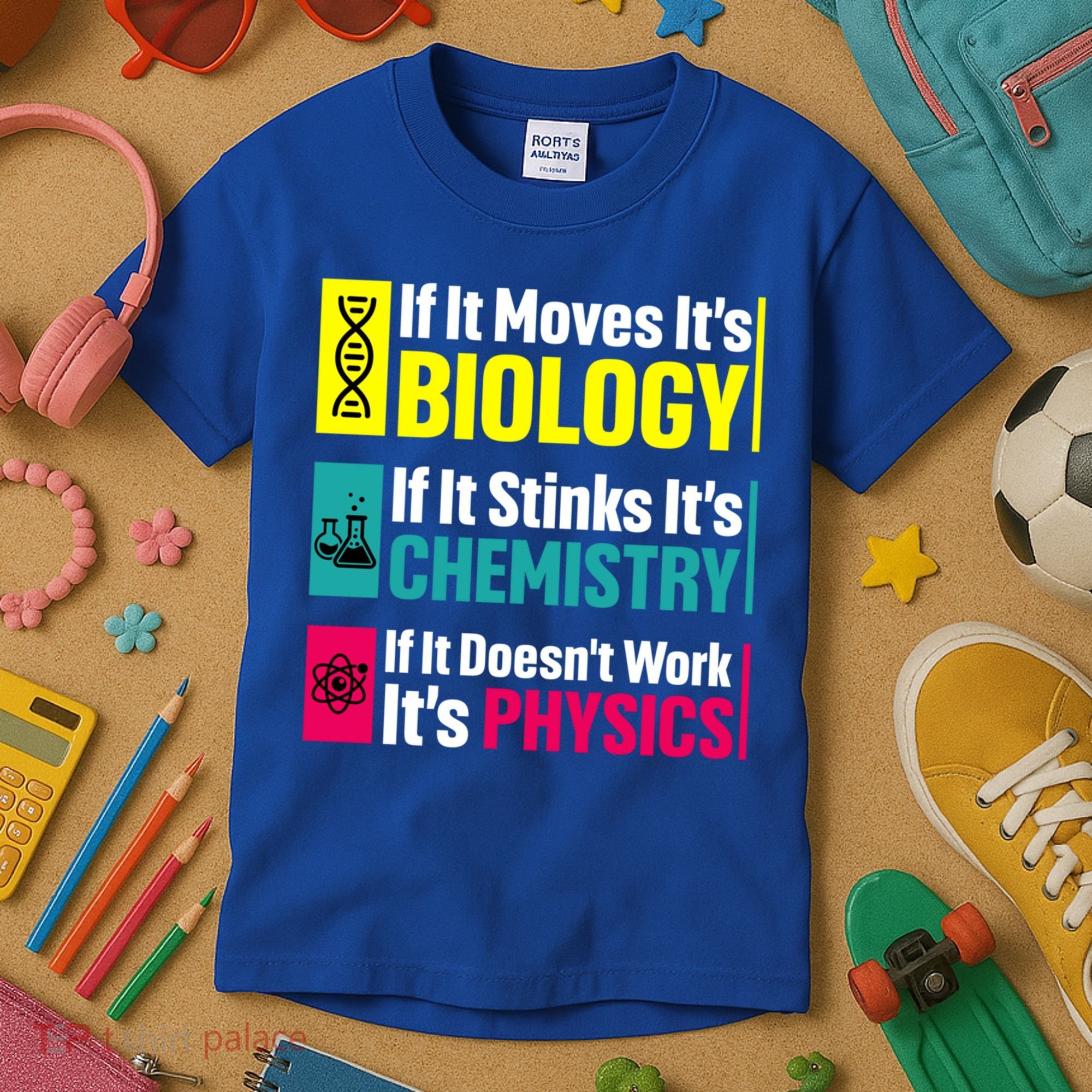 Funny Chemistry Biology Physics Nerd Funny Science Humor Gift Kids T-Shirt