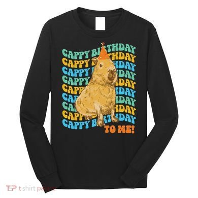 Fun Capybara Birthday Design Long Sleeve Shirt