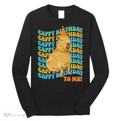 Fun Capybara Birthday Design Long Sleeve Shirt