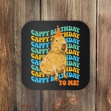 Fun Capybara Birthday Design Coaster