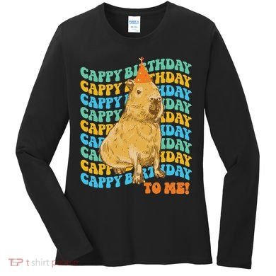 Fun Capybara Birthday Design Women's Long Sleeve Shirt