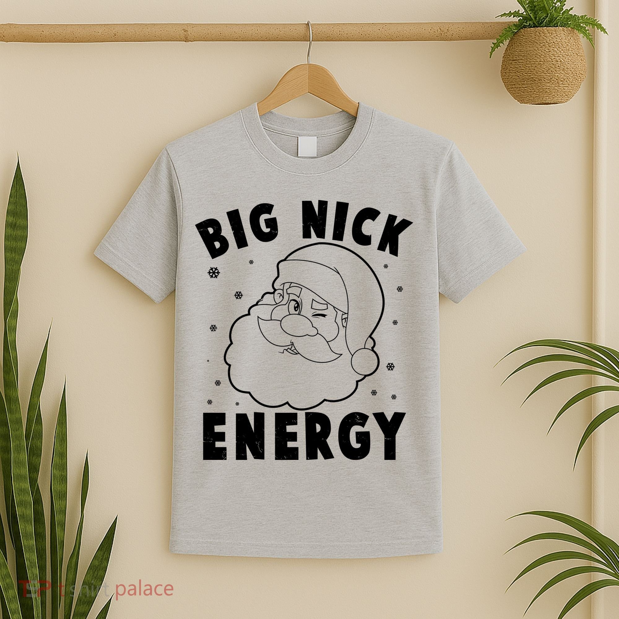 Funny Christmas Big Nick Energy Santa Claus T-Shirt