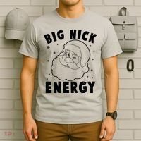 Funny Christmas Big Nick Energy Santa Claus T-Shirt thumb 6