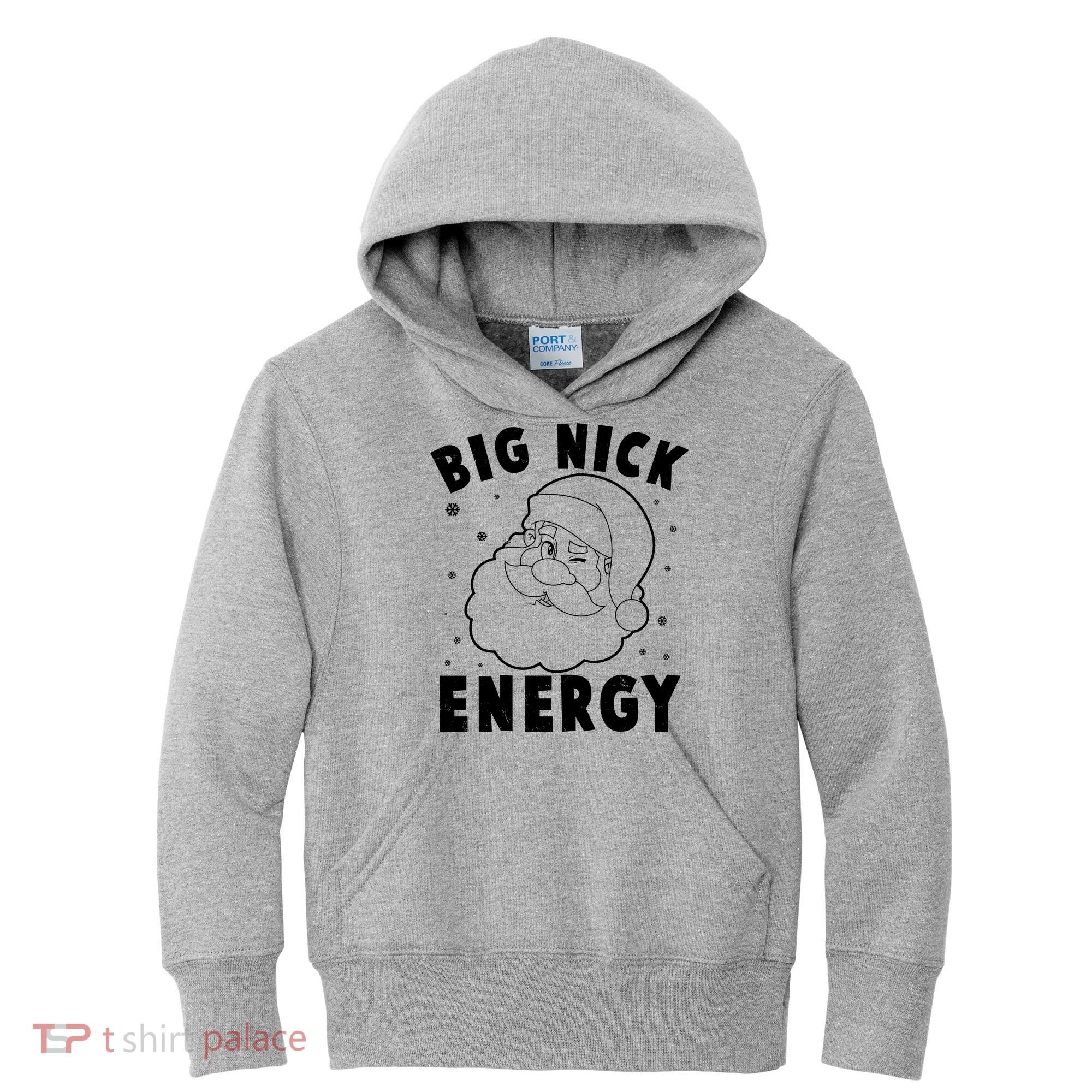 Funny Christmas Big Nick Energy Santa Claus Kids Hoodie