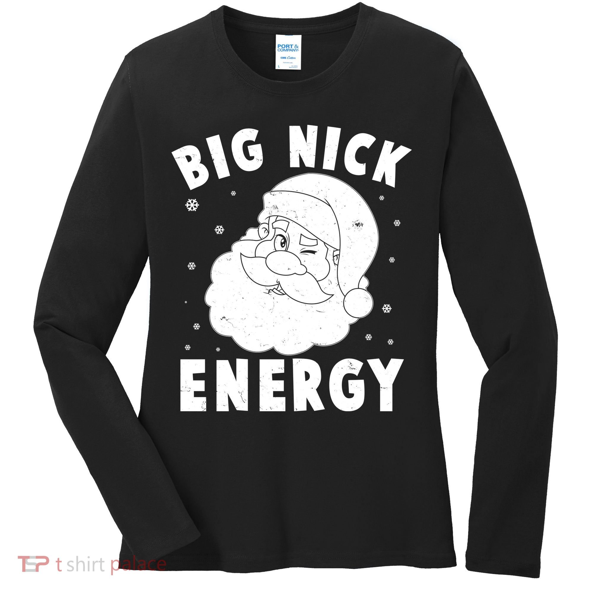 Funny Christmas Big Nick Energy Santa Claus Women's Long Sleeve Shirt