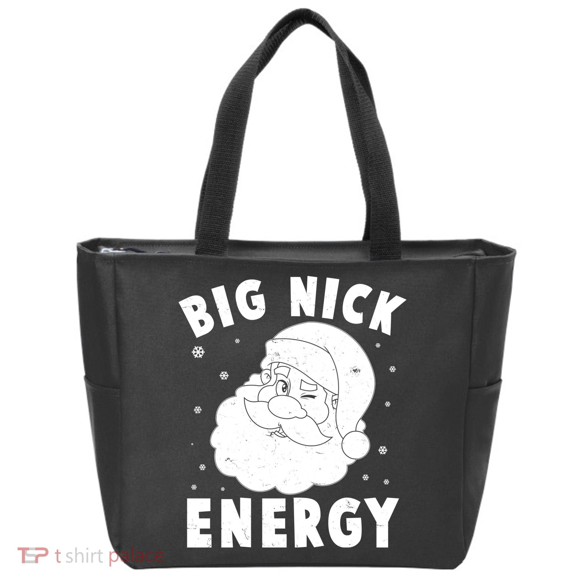 Funny Christmas Big Nick Energy Santa Claus Tote Bag