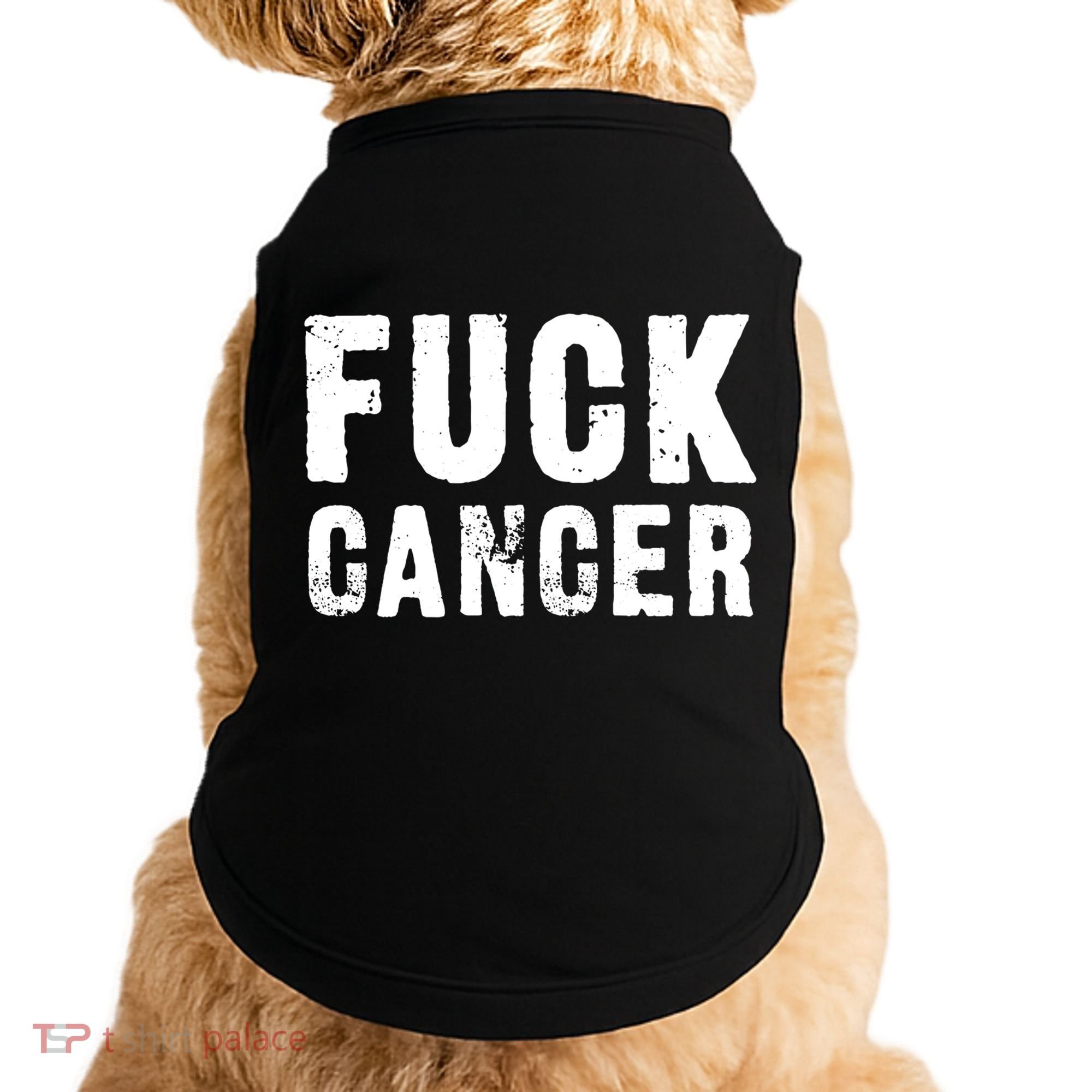 Fuck Cancer Black Font Gift Doggie Tank
