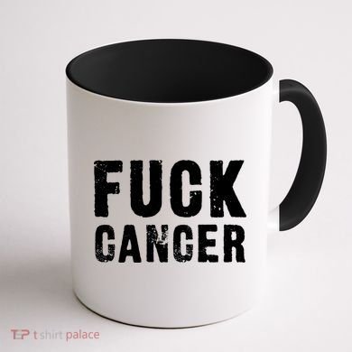 Fuck Cancer Black Font Gift Coffee Mug back