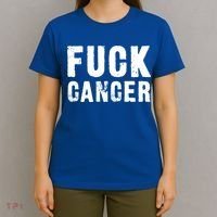 Fuck Cancer Black Font Gift T-Shirt thumb 4