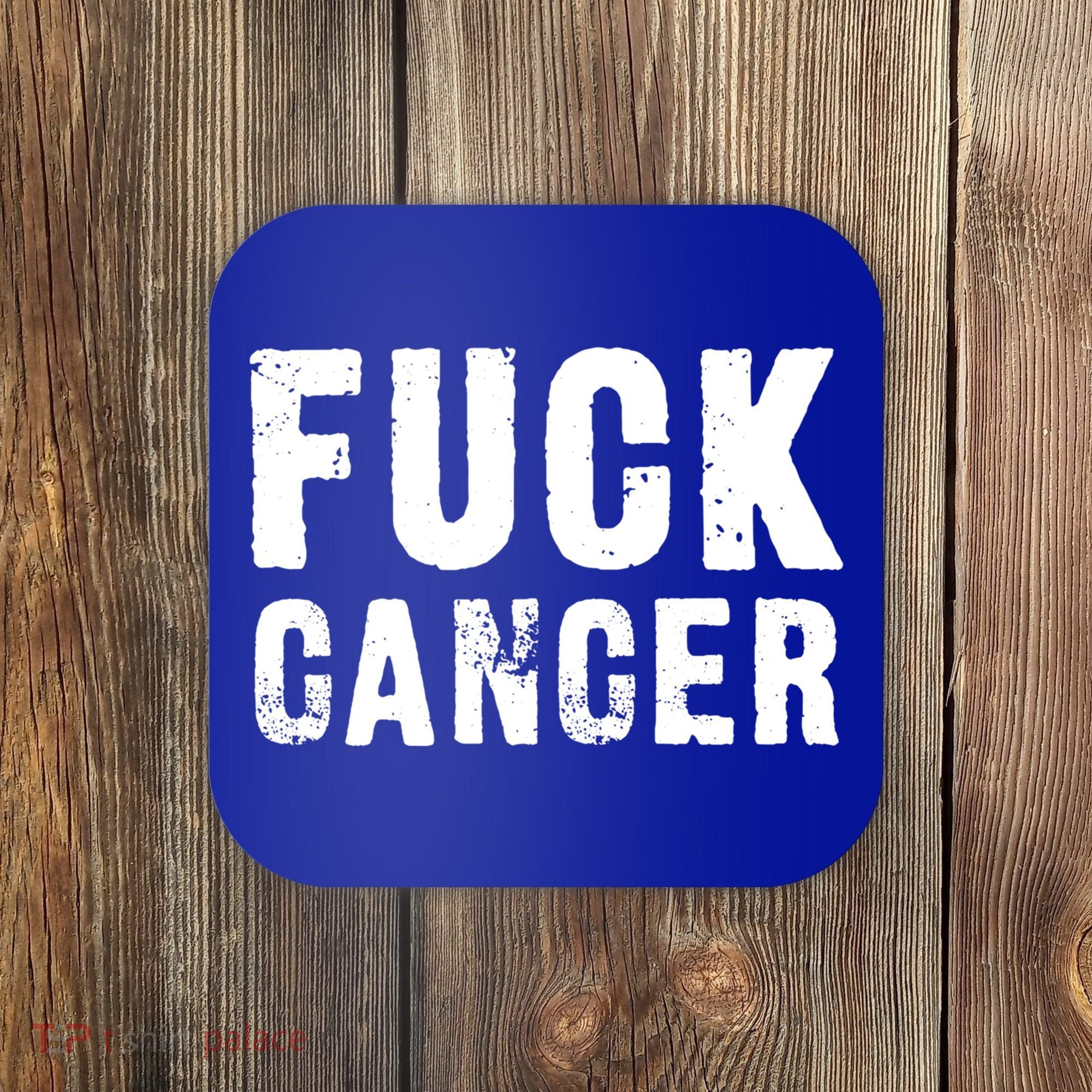 Fuck Cancer Black Font Gift Coaster