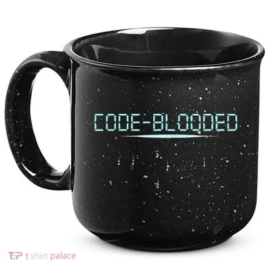 Funny Code Blooded Computer Software Programmer Binary Tree 15oz Campfire Ceramic Mug