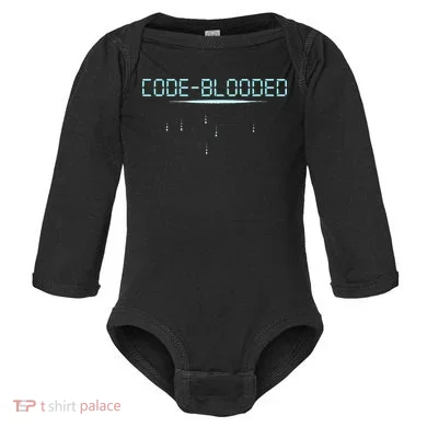 Funny Code Blooded Computer Software Programmer Binary Tree Baby Long Sleeve Bodysuit
