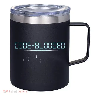 Funny Code Blooded Computer Software Programmer Binary Tree 12oz Stainless Steel Coffee Mug