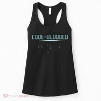 Funny Code Blooded Computer Software Programmer Binary Tree Women's Tank Top thumb 0