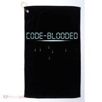 Funny Code Blooded Computer Software Programmer Binary Tree Golf Towel thumb 0