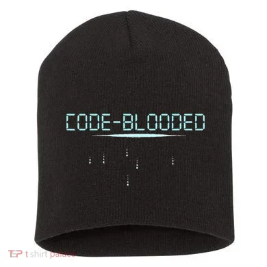 Funny Code Blooded Computer Software Programmer Binary Tree Short Acrylic Beanie