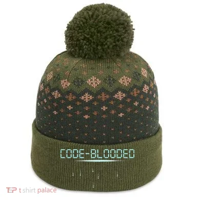 Funny Code Blooded Computer Software Programmer Binary Tree The Baniff Cuffed Pom Beanie