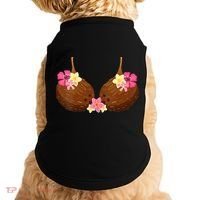 Funny Coconut Bra With Hawaiian Tropical Flowers Doggie Tank thumb 0