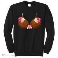 Funny Coconut Bra With Hawaiian Tropical Flowers Sweatshirt thumb 0