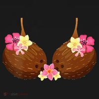 Funny Coconut Bra With Hawaiian Tropical Flowers Sweatshirt thumb 3