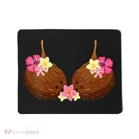 Funny Coconut Bra With Hawaiian Tropical Flowers Mousepad thumb 0
