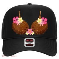 Funny Coconut Bra With Hawaiian Tropical Flowers Hat thumb 0