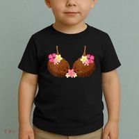 Funny Coconut Bra With Hawaiian Tropical Flowers Toddler T-Shirt thumb 2
